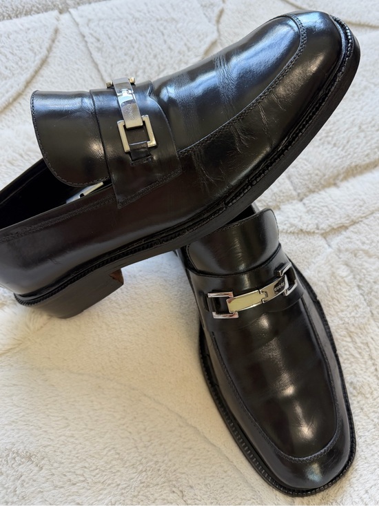 Gucci Other - Vintage Y2K Gucci Black Leather Chunky Horsebit Buckle Loafers 9